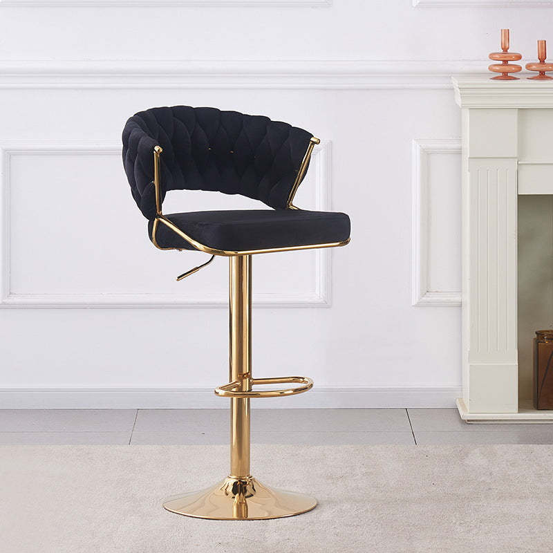 Scandinavian Swivel Liftable Velvet Bar Stool