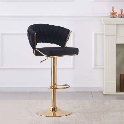 Scandinavian Swivel Liftable Velvet Bar Stool