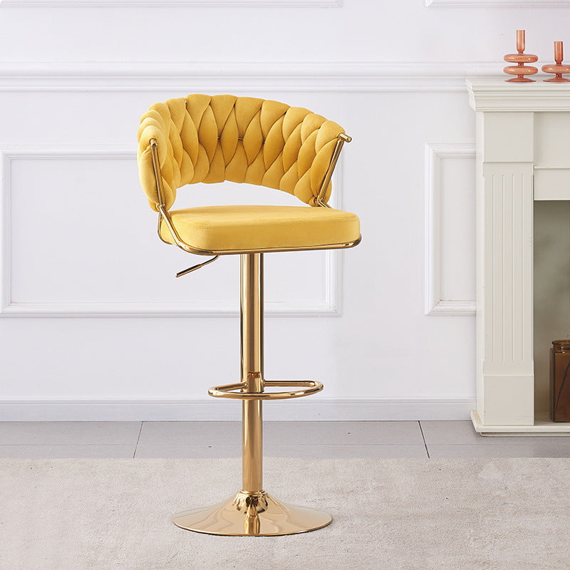 Scandinavian Swivel Liftable Velvet Bar Stool