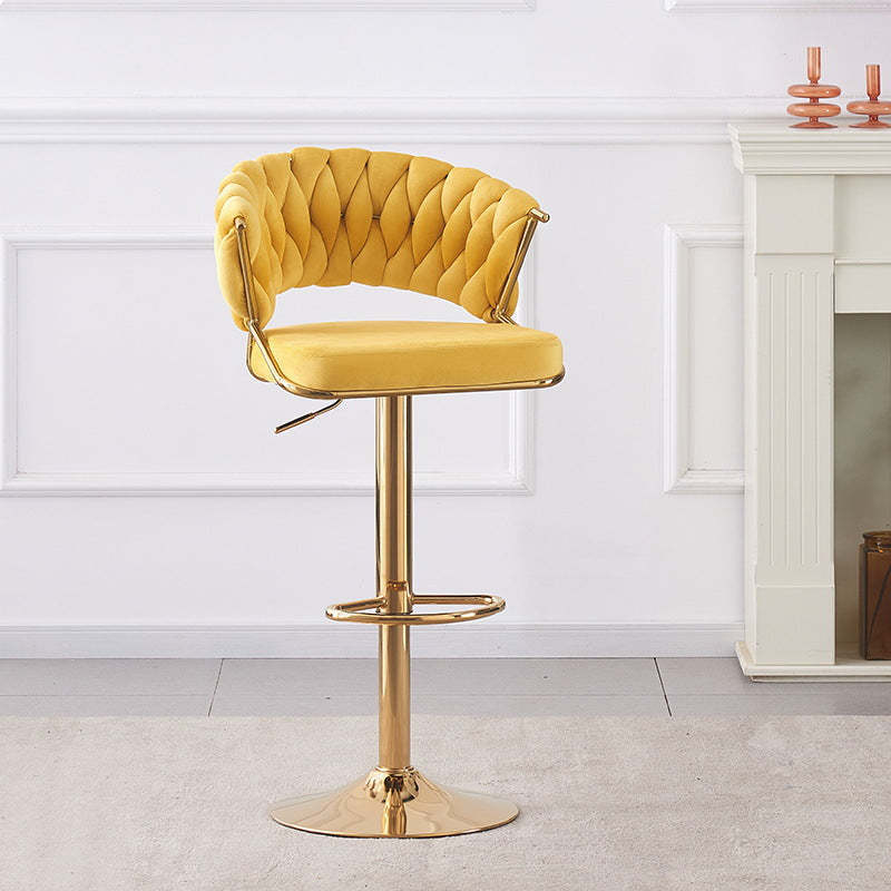Scandinavian Swivel Liftable Velvet Bar Stool