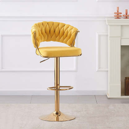 Scandinavian Swivel Liftable Velvet Bar Stool