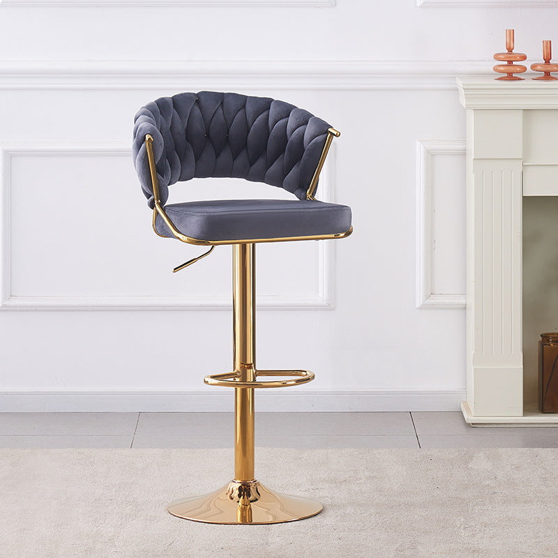 Scandinavian Swivel Liftable Velvet Bar Stool