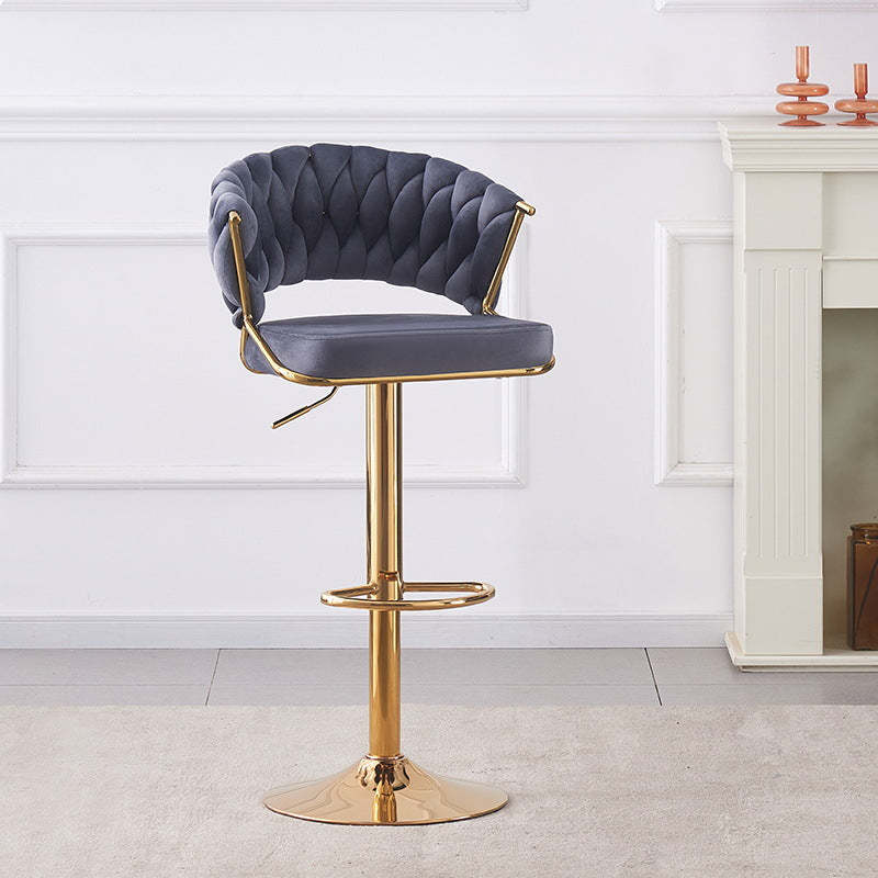 Scandinavian Swivel Liftable Velvet Bar Stool