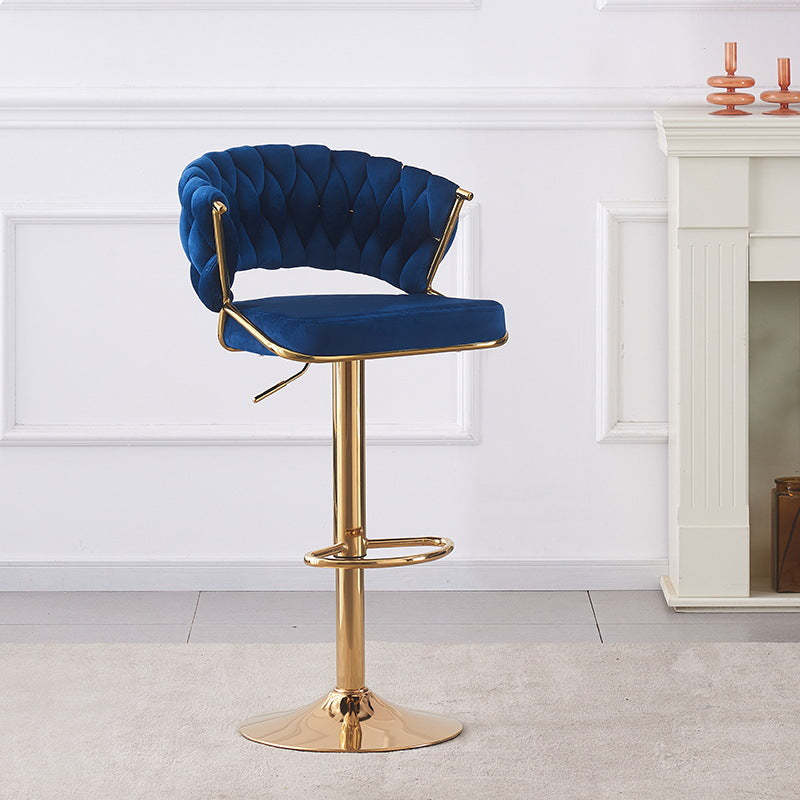 Scandinavian Swivel Liftable Velvet Bar Stool