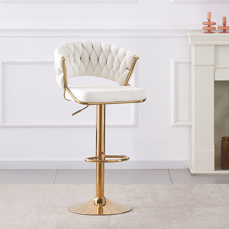 Scandinavian Swivel Liftable Velvet Bar Stool
