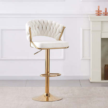 Scandinavian Swivel Liftable Velvet Bar Stool