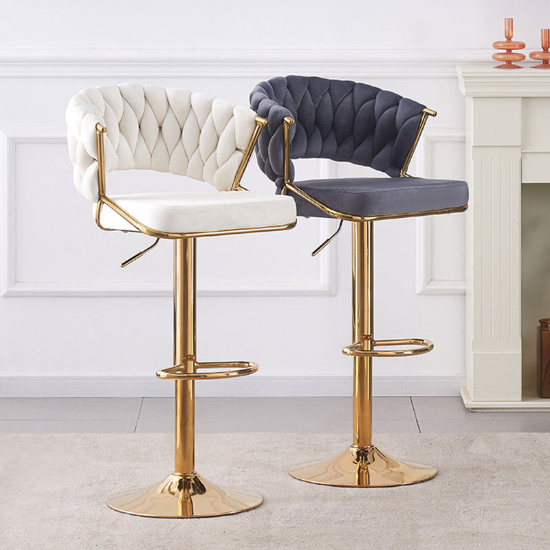 Scandinavian Swivel Liftable Velvet Bar Stool