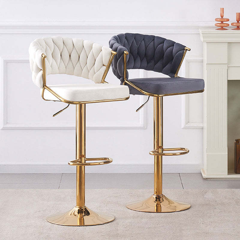 Scandinavian Swivel Liftable Velvet Bar Stool