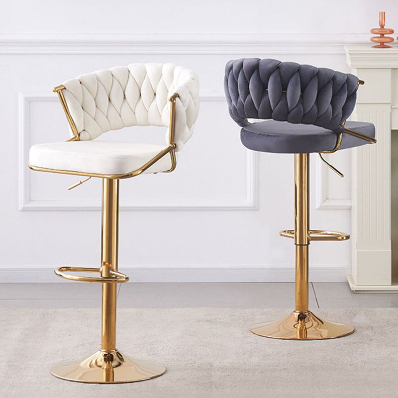 Scandinavian Swivel Liftable Velvet Bar Stool