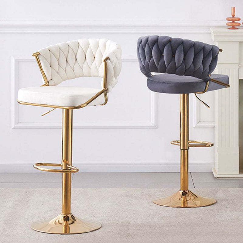 Scandinavian Swivel Liftable Velvet Bar Stool