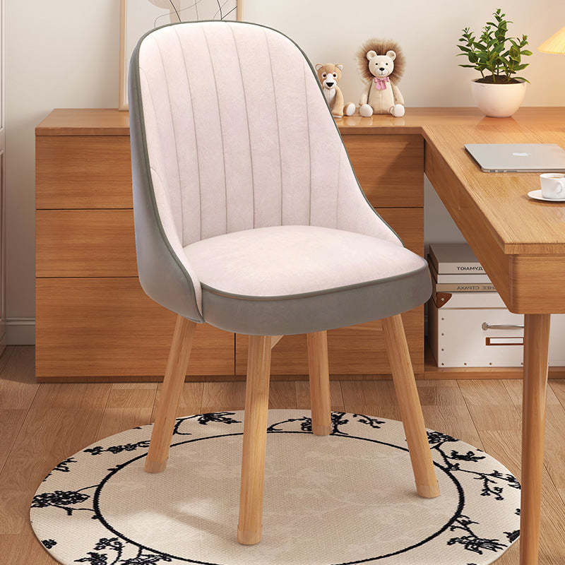 Gray fabric curve desk office chairs - minimalist — Silver & Gray
