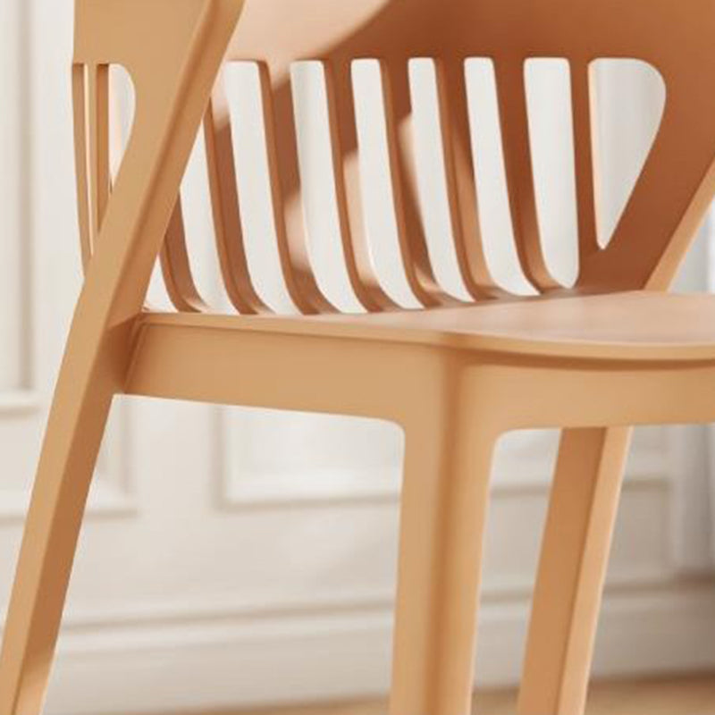 Scandinavian Stackable Colorful Plastic Dining Chair — A / Gray
