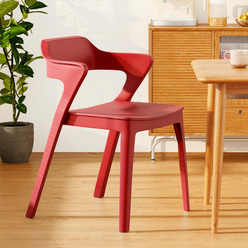 Scandinavian Stackable Colorful Plastic Dining Chair — B / Blue