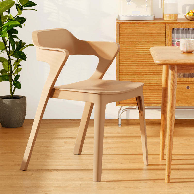 Scandinavian Stackable Colorful Plastic Dining Chair — B / Gray