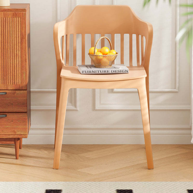 Scandinavian Stackable Colorful Plastic Dining Chair — B / Black