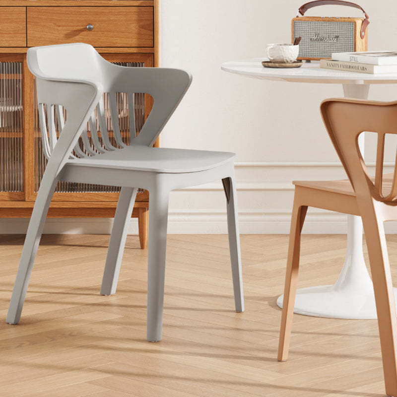 Scandinavian Stackable Colorful Plastic Dining Chair — A / Black