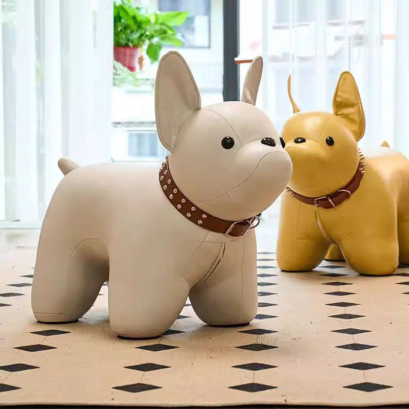 Kids Bulldog Fabric Chair — White
