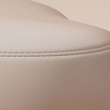 Cloud Fabric Lambswool Wood Vanity Stool — Lambswool - Pink + Original Wood Color Leg