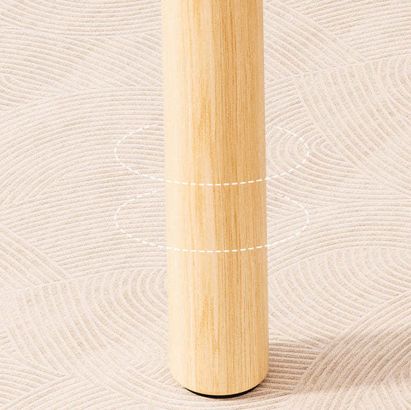 Cloud Fabric Lambswool Wood Vanity Stool — Lambswool - White + White Leg