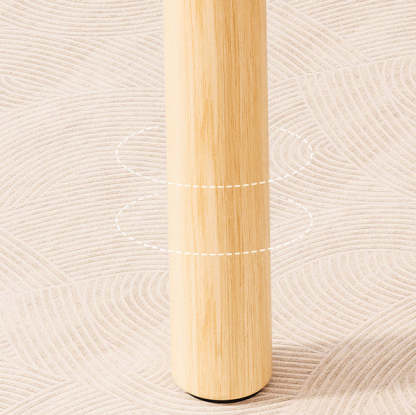 Cloud Fabric Lambswool Wood Vanity Stool — Lambswool - White + White Leg