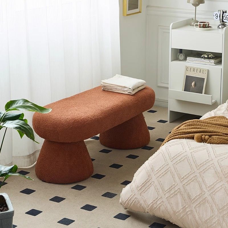 Nordic Wood Fabric Bench Chair