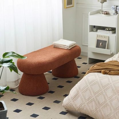 Nordic Wood Fabric Bench Chair