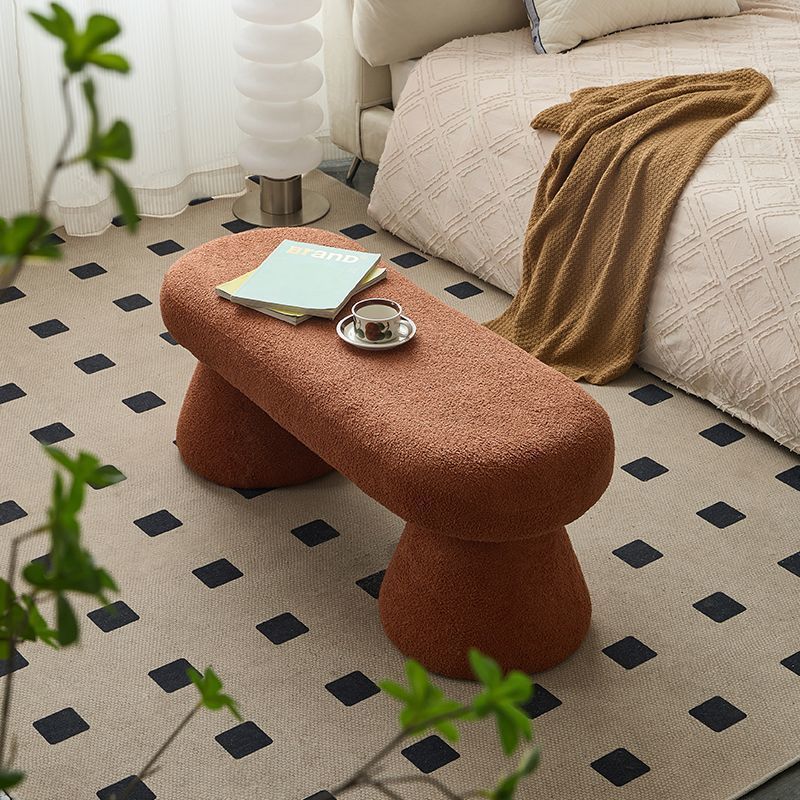 Nordic Wood Fabric Bench Chair — White