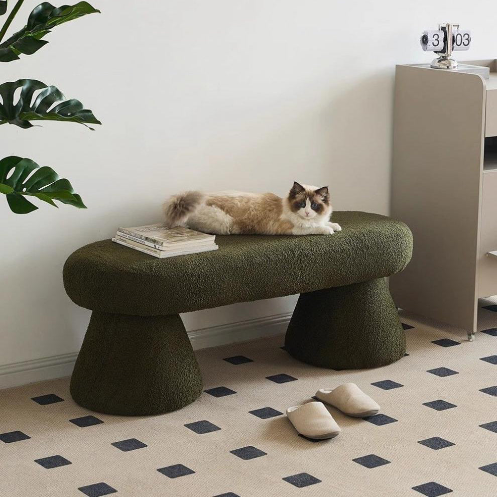 Nordic Wood Fabric Bench Chair