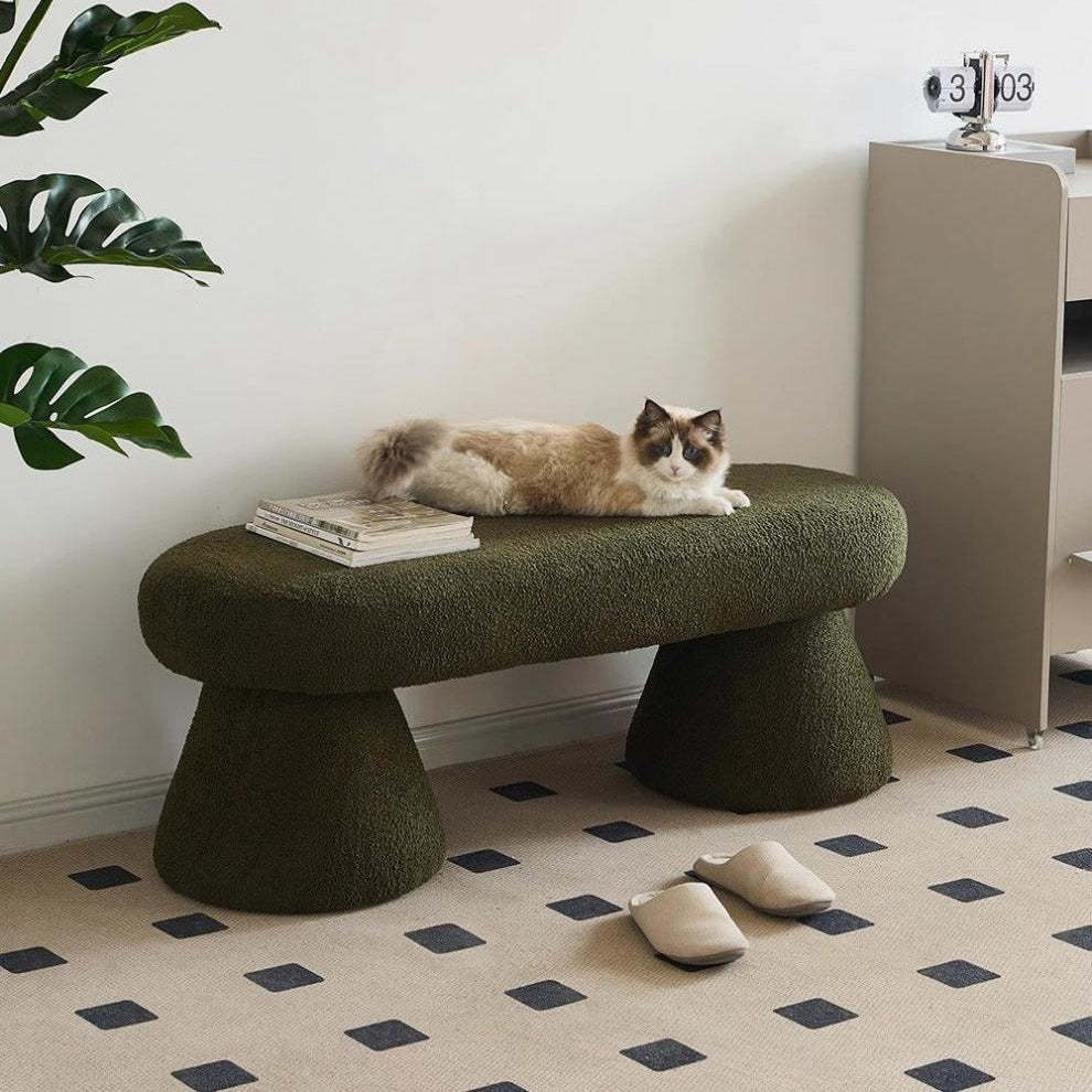 Nordic Wood Fabric Bench Chair