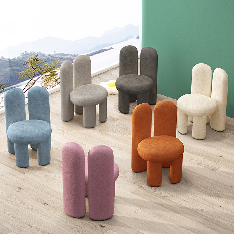 Rabbit Ears Metal Lambswool Vanity Stool — White