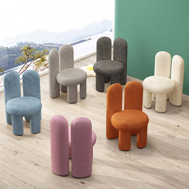 Rabbit Ears Metal Lambswool Vanity Stool — White