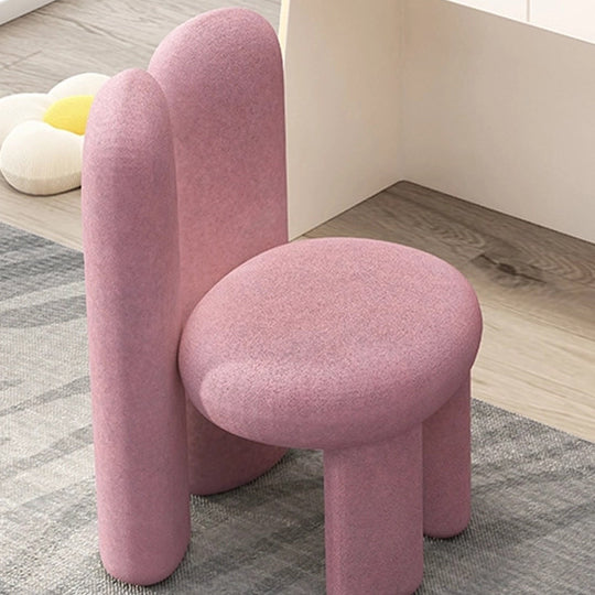 Rabbit Ears Metal Lambswool Vanity Stool — Orange