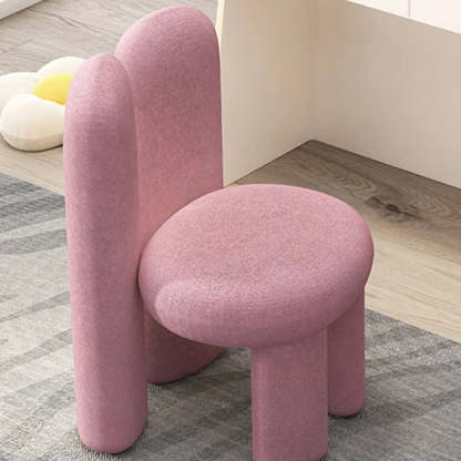 Rabbit Ears Metal Lambswool Vanity Stool — Orange