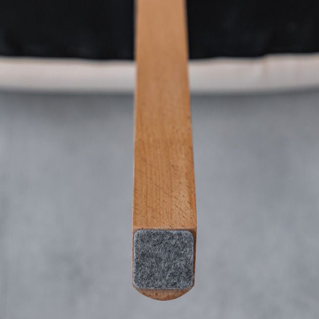Minimalist Rotatable Curve Wood Leather Dining Chair