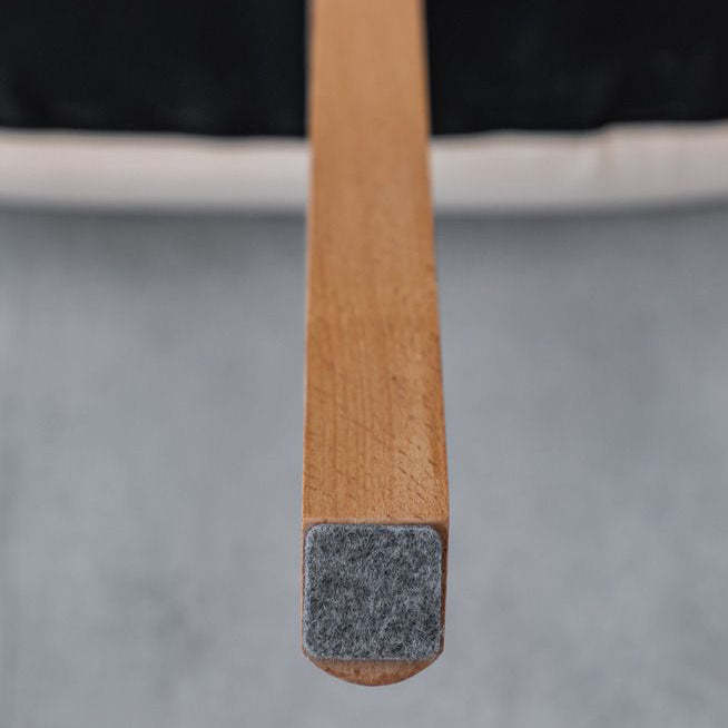 Minimalist Rotatable Curve Wood Leather Dining Chair