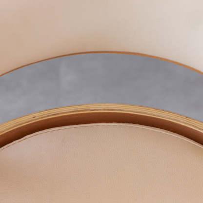 Minimalist Rotatable Curve Wood Leather Dining Chair — White
