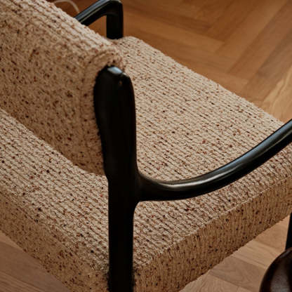 Mid-Century Ash Wood Fabric Chair
