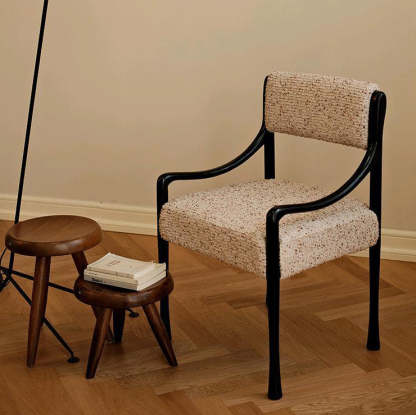 Mid-Century Ash Wood Fabric Chair