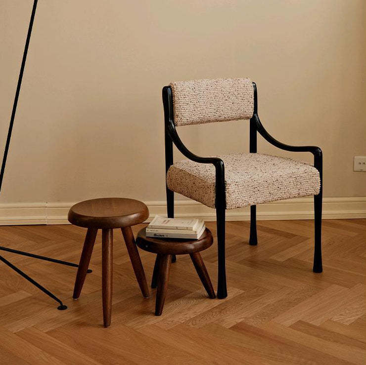 Mid-Century Ash Wood Fabric Chair