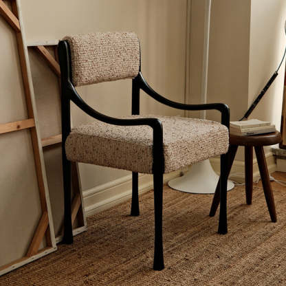 Mid-Century Ash Wood Fabric Chair