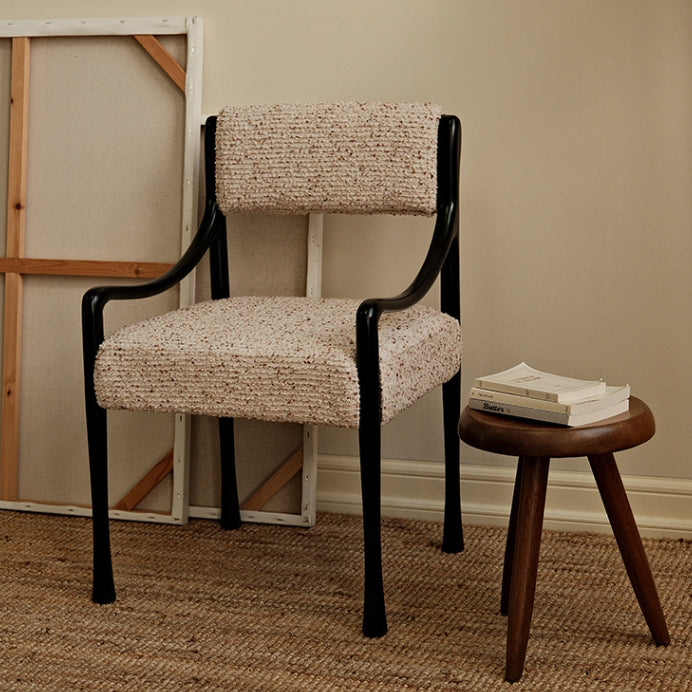 Mid-Century Ash Wood Fabric Chair