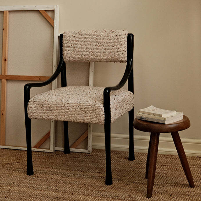 Mid-Century Ash Wood Fabric Chair