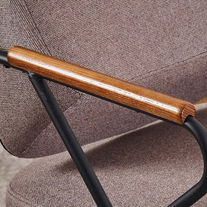 Scandinavian Metal Leather Accent Chair — Dark Brown