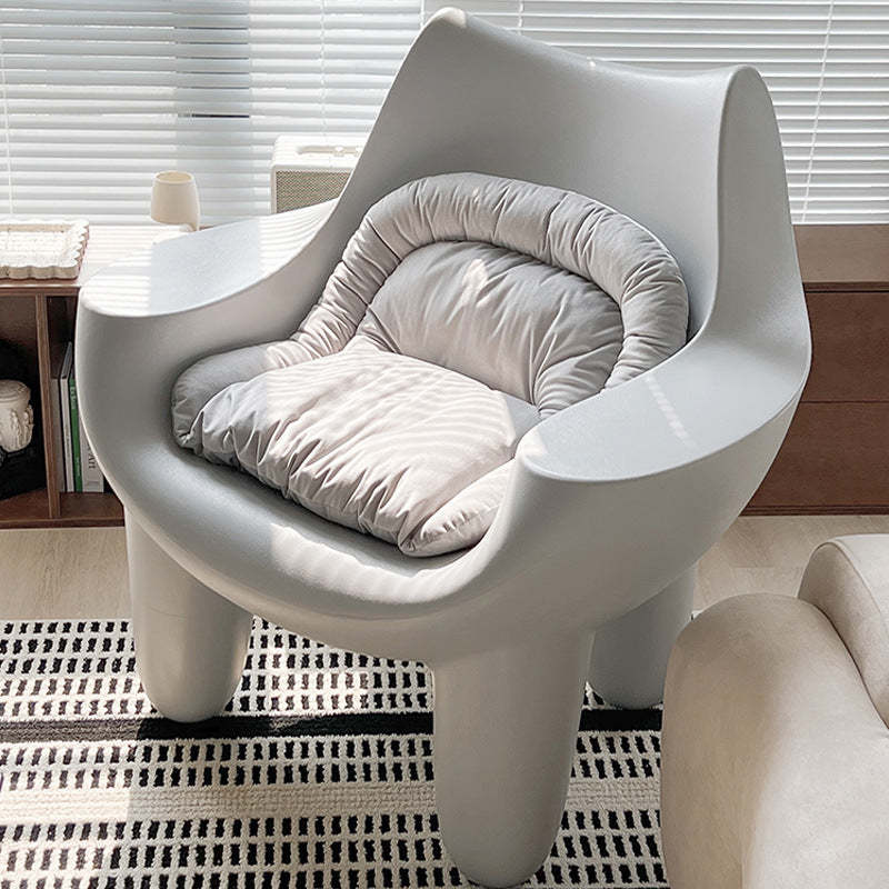 Scandinavian Cream Oval Accent Chair