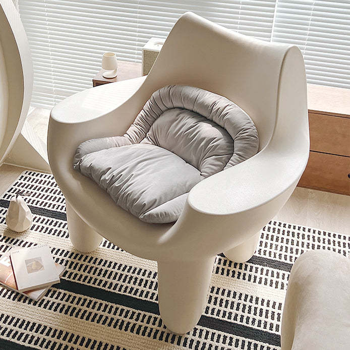 Scandinavian Cream Oval Accent Chair