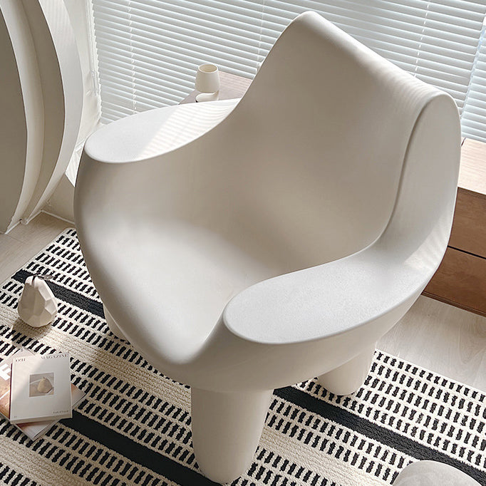 Scandinavian Cream Oval Accent Chair — Without Cushion / Gray