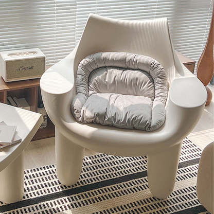 Scandinavian Cream Oval Accent Chair