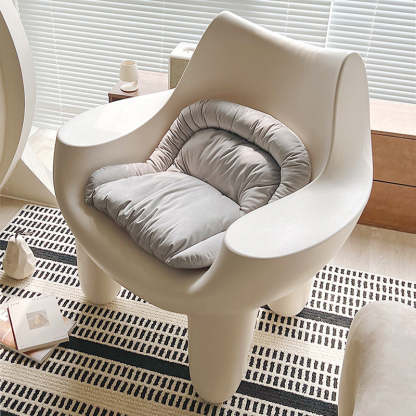 Scandinavian Cream Oval Accent Chair