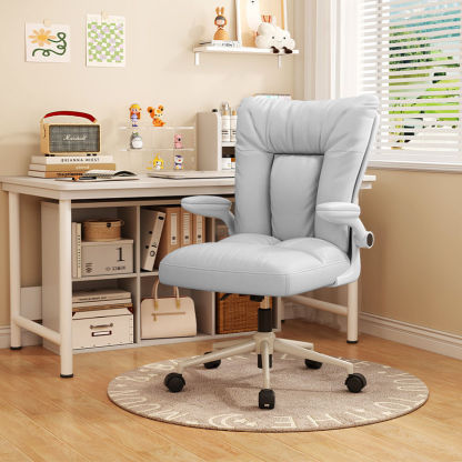 Minimalist Movable Swivel Fabric Nylon Steel Desk Chair — Nylon / Gray