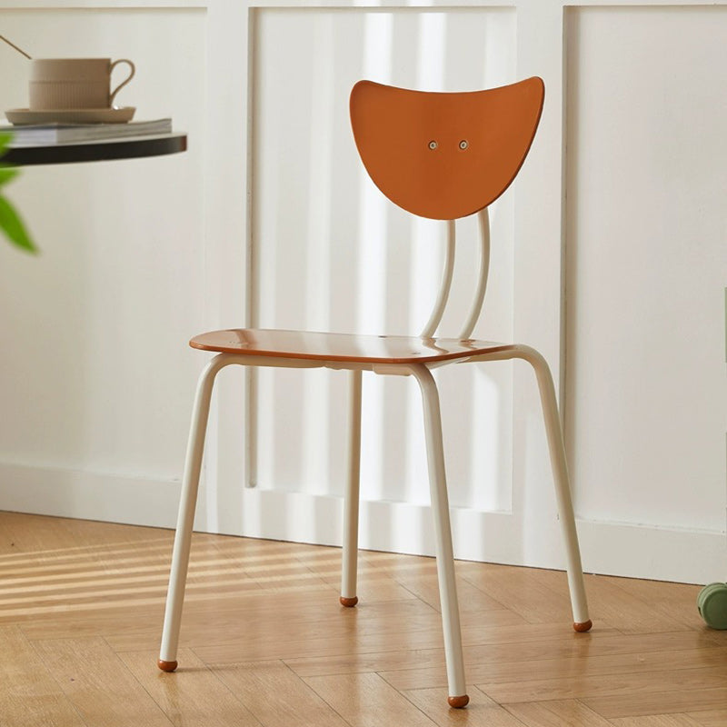 Cream Curved Iron Dining Chair